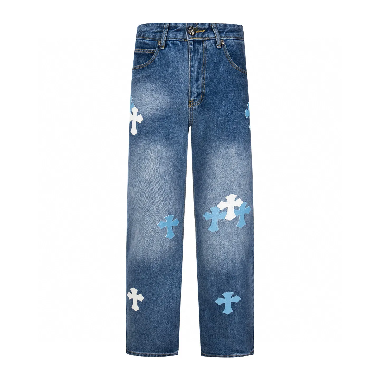 Chrome Hearts Light Blue ch ， ！！ Premium ， ， ， zp ， Breathable ， ， ， ！ up！ ： # ：Blue Size：28 30 32 34